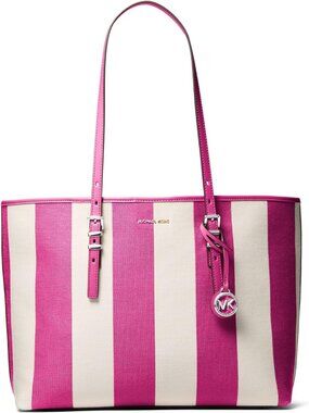 Women’s Silver-tone Hardware/Canvas/Raspberry   Imported Large Quinn Top-Zip Tot